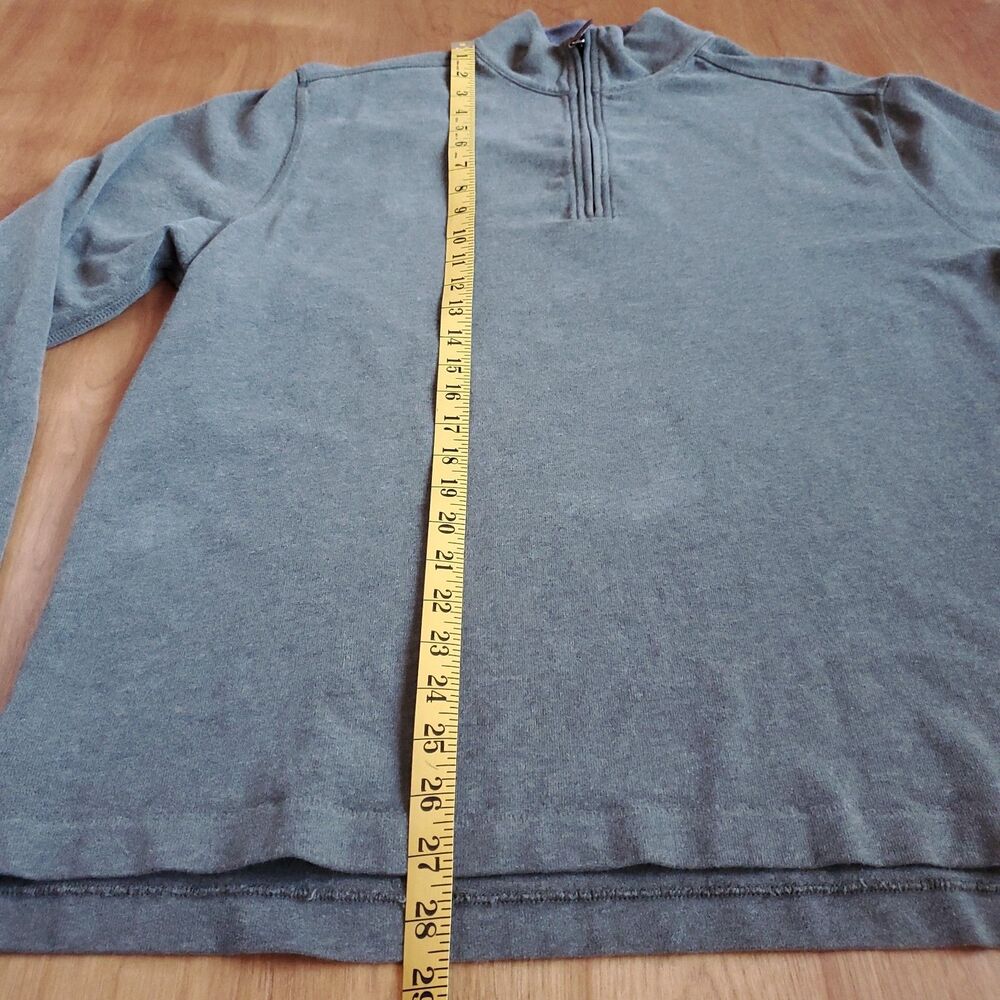 J Crew 1/4 Zip Pullover Mens XL 100% Cotton Sueded Jersey Green Long Sleeve 2007 - Picture 7 of 9
